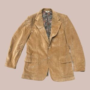 Vintage Camel Colored Corduroy Sportsman Jacket by Richman Brothers 100% Cotton